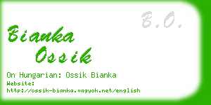 bianka ossik business card